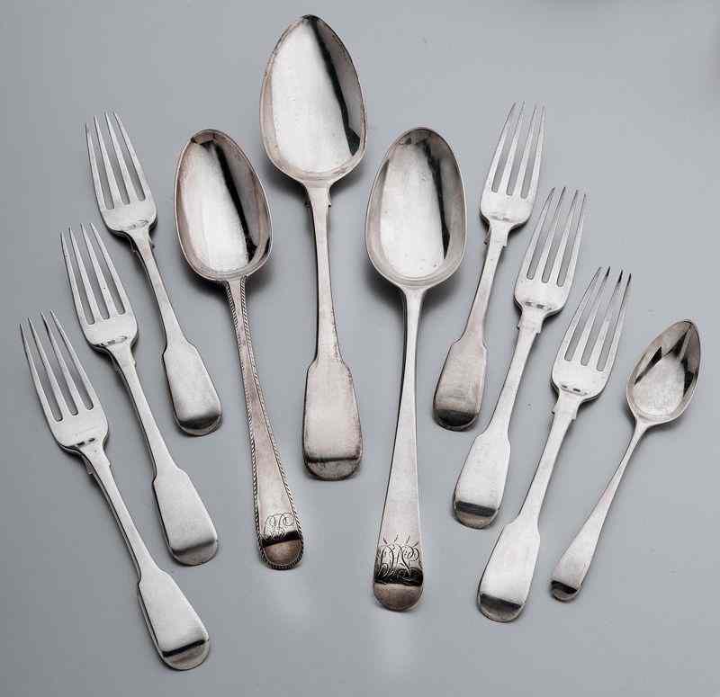 Appraisal: pcs Bateman sterling silver flatwareincluding sterling silver forks marked for