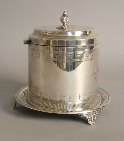 Appraisal: English silver caddy h approx ozt