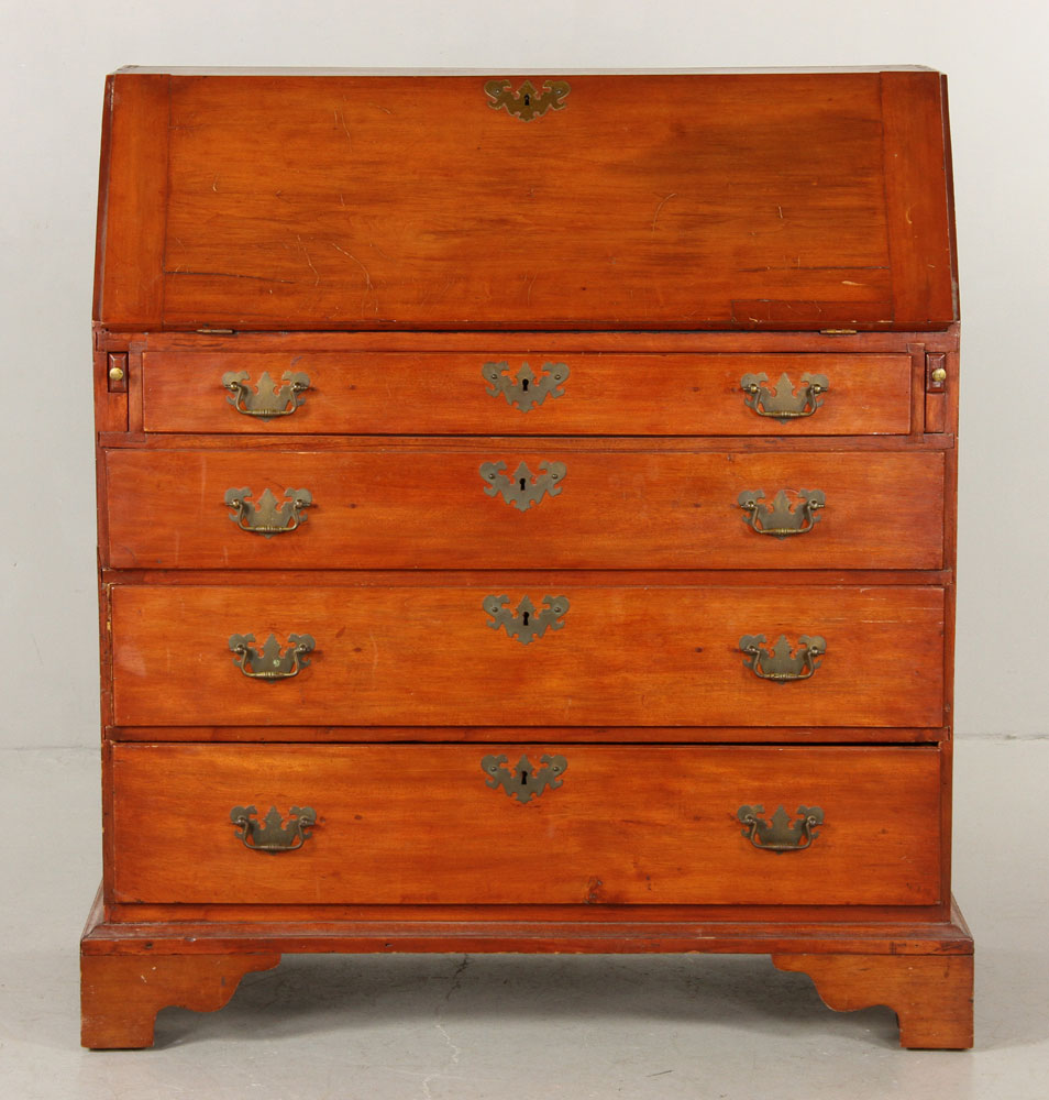 Appraisal: - th C Chippendale Cherry Slant Lid Desk th century