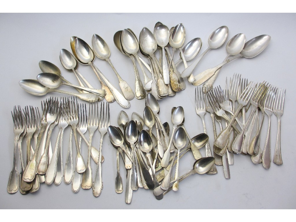 Appraisal: A selection of German silver flatware table and dessert spoons