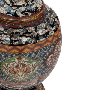 Appraisal: Three Japanese Cloisonn Vases th Century the first a bottle