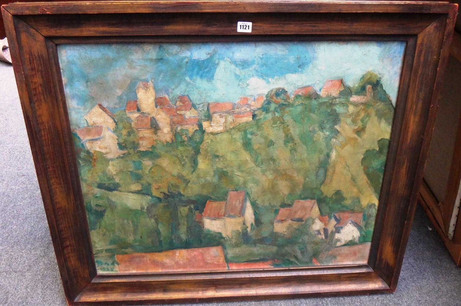 Appraisal: Kurt Badt - A Hilltop village oil on canvas signed