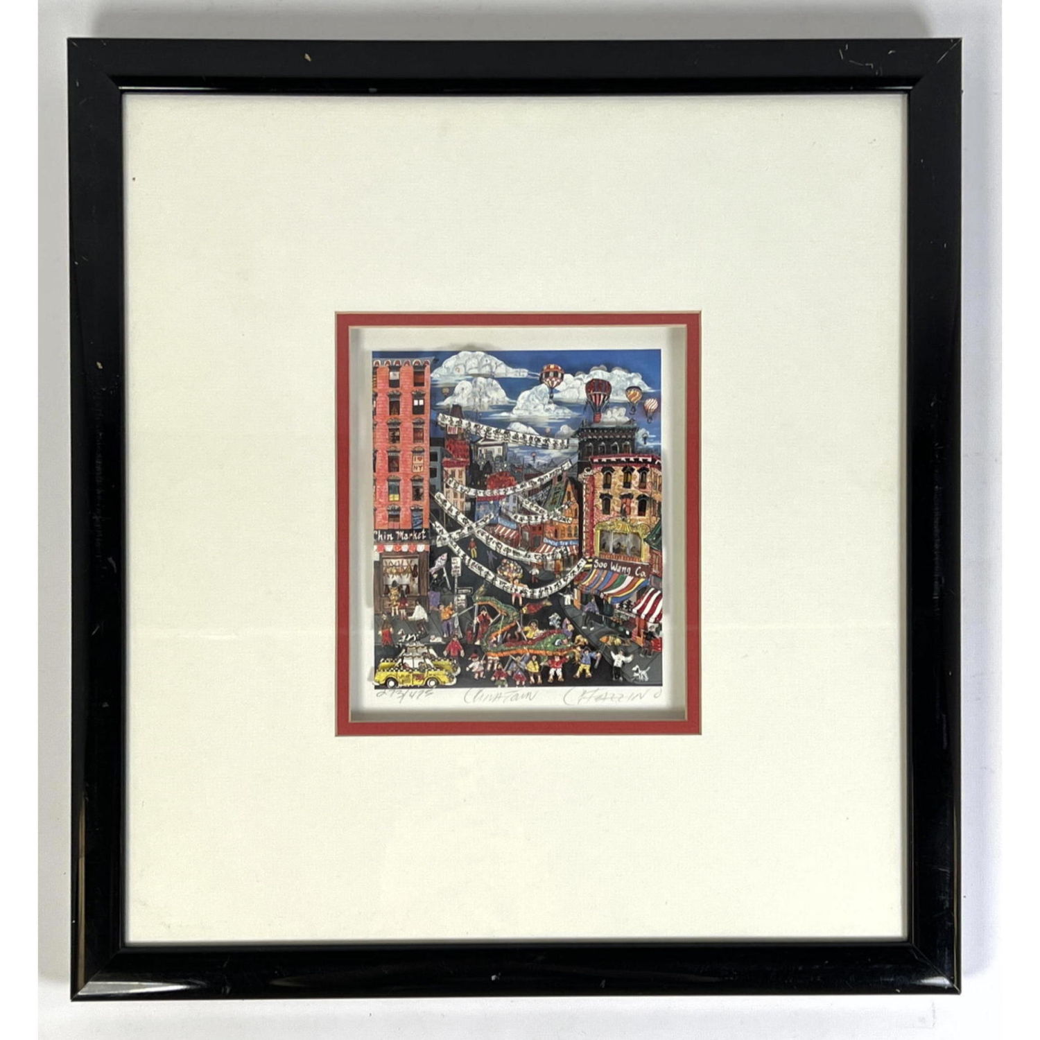 Appraisal: CHARLES FAZZINO Signed Chinatown D Print Parade with dragon Pencil