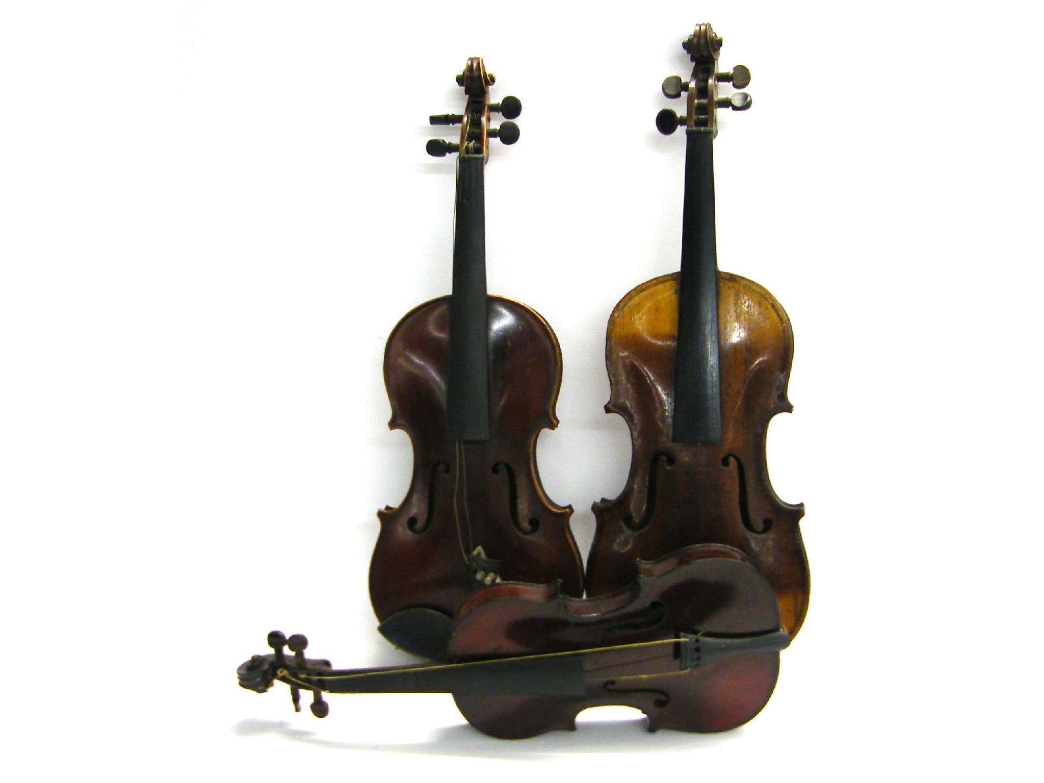 Appraisal: French child's violin labelled Celebre Vosgien together with a three-quarter