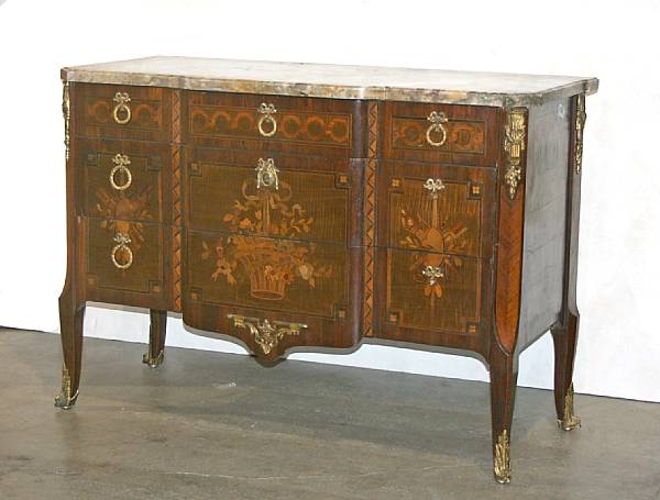 Appraisal: A Louis XVI style inlaid mahogany sideboard height in width