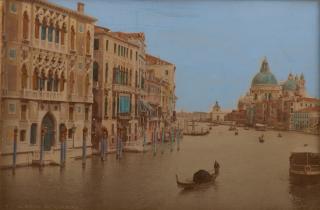 Appraisal: th C Grand Canal Enhanced Photograph Marked Exchange Hotel to