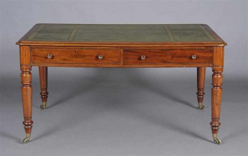 Appraisal: VICTORIAN MAHOGANY LIBRARY TABLE The rectangular top with gold tooled