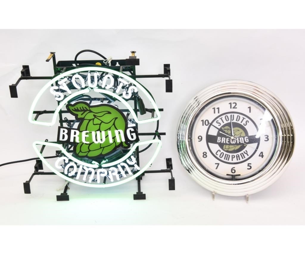 Appraisal: Stoudts Brewing Co neon sign in green and white together