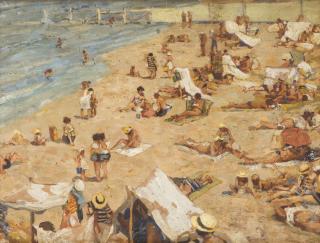 Appraisal: DMITRIY ARKADIEVICH NALBANDIAN RUSSIAN - Beach Scene gouache on paper