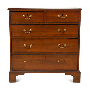 Appraisal: A George III Style Mahogany Chest of Drawers th th