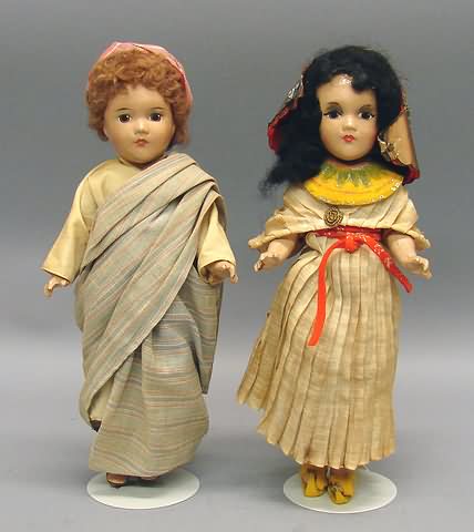 Appraisal: Compo Mystery character dolls Pair of unmarked Alexander type dolls