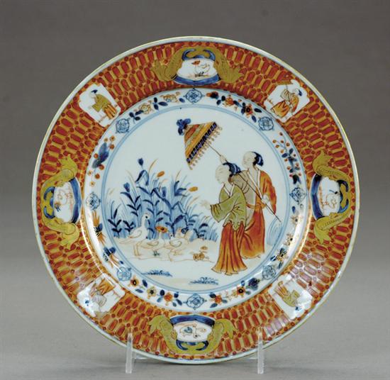 Appraisal: Chinese Export La Dame au Parasol plate circa - painted