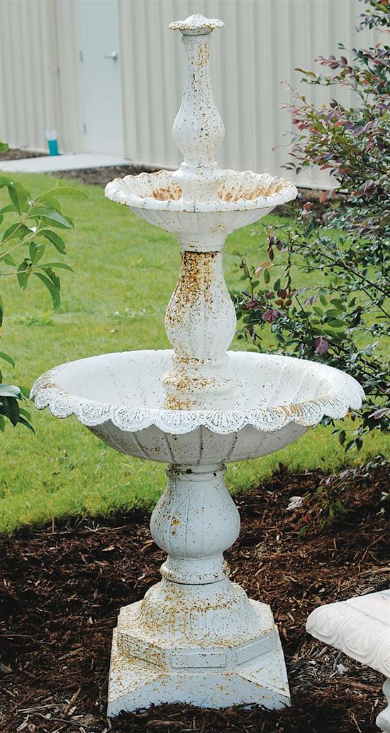 Appraisal: Painted cast-iron fountain tiered basins on plinth H Dia