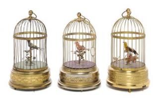 Appraisal: Three Birdcage Automata Height of tallest inches Three Birdcage Automata