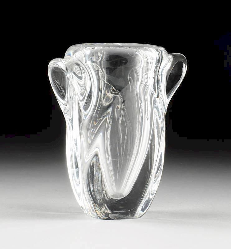 Appraisal: A CONTEMPORARY SEVRES CRYSTAL VASE SIGNED LATE TH CENTURY A