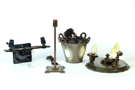 Appraisal: GROUP OF LAMPS AND LAMP PARTS American th century mixed