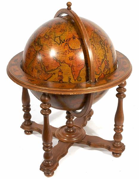 Appraisal: A faux floor globe bar height in diameter in