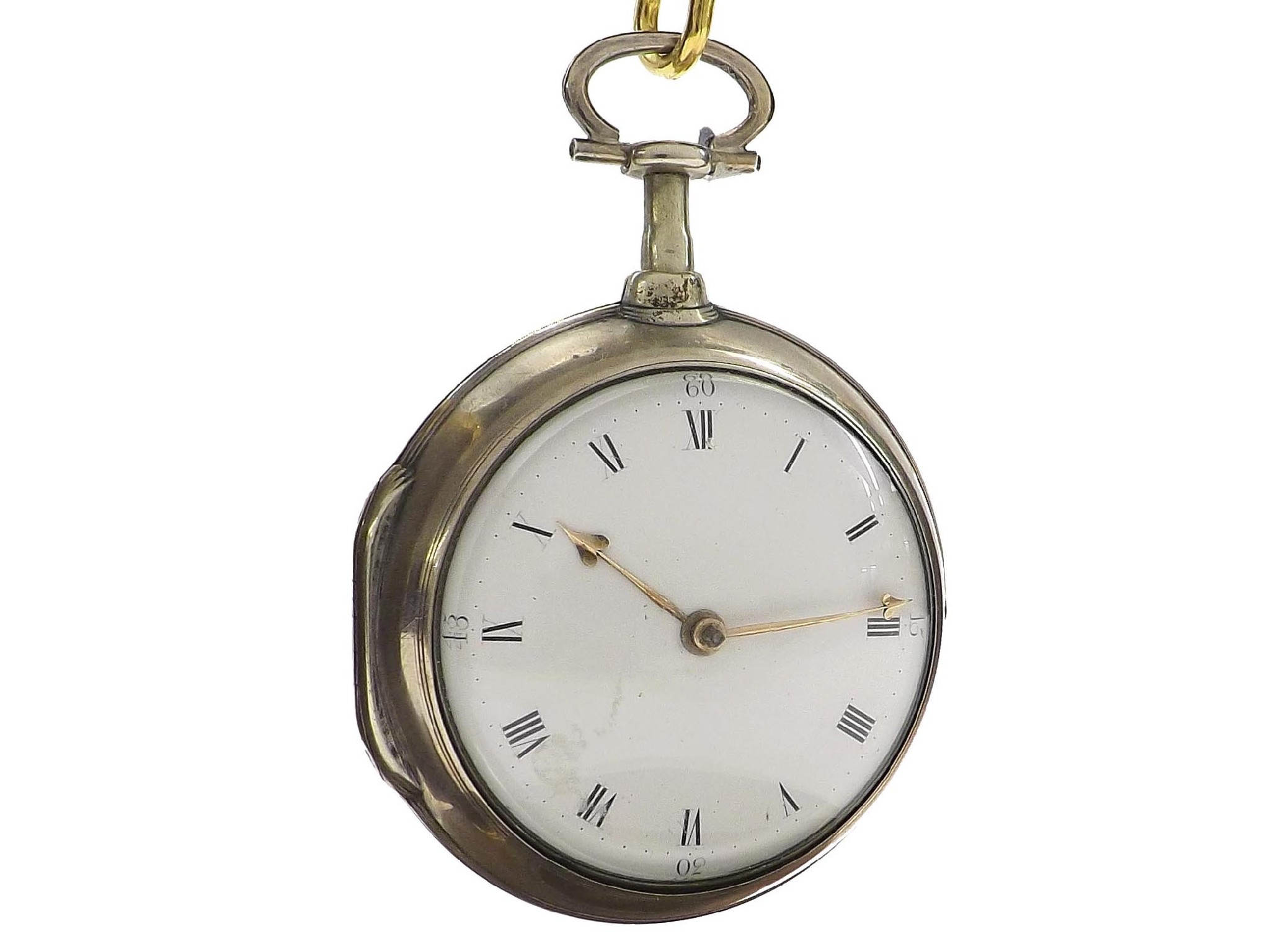 Appraisal: Early th century silver pair cased verge pocket watch London