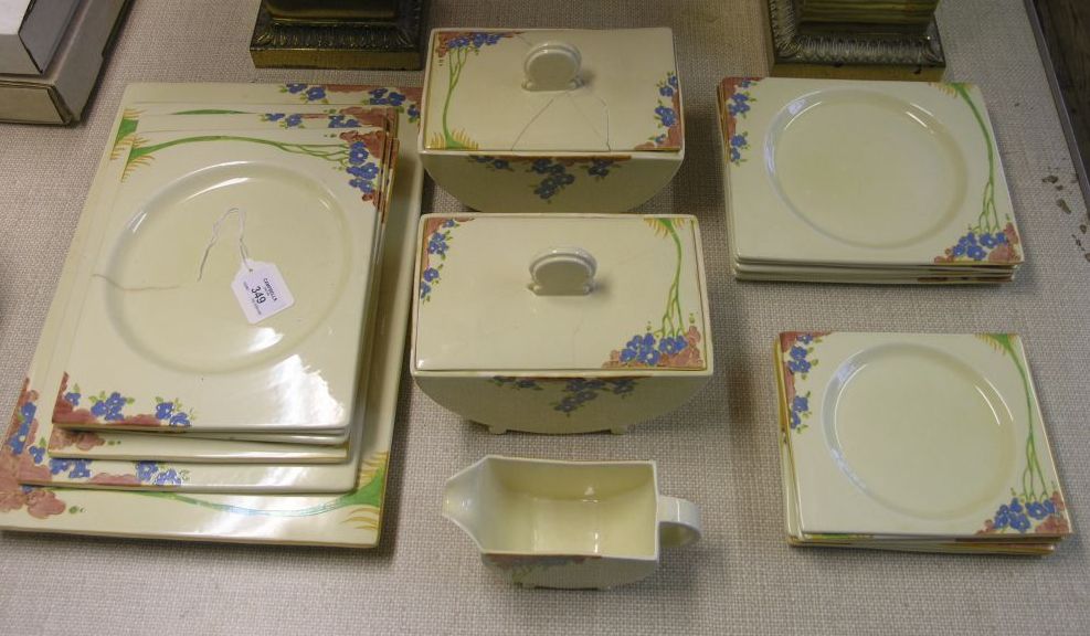 Appraisal: A Clarice Cliff dinner service twenty-one pieces including two large