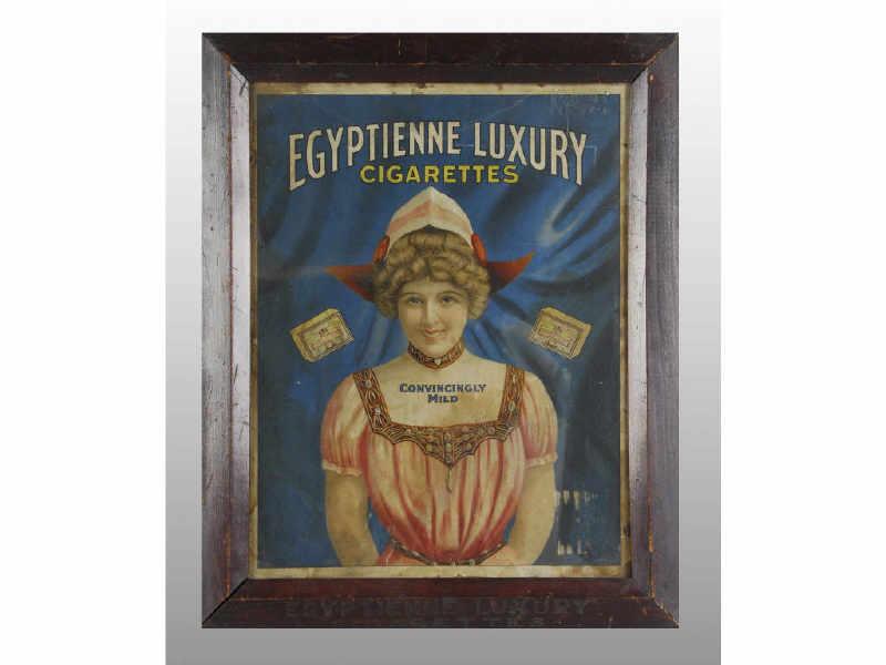 Appraisal: Egyptienne Luxury Cigarettes Paper Sign Description Circa Complete with original