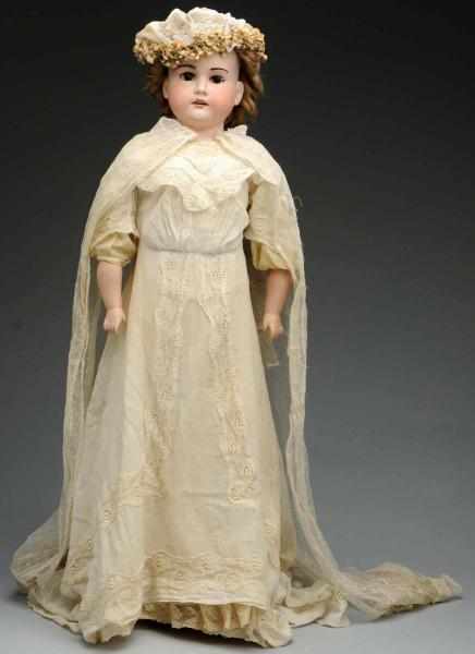 Appraisal: Large A M Child Doll German bisque shoulder head by