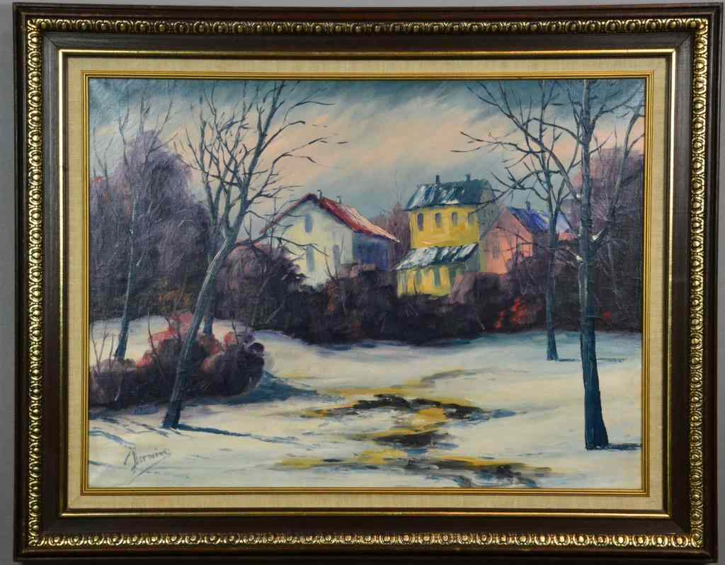 Appraisal: Robin Darwin Landscape Oil On CanvasA winter landscape in a