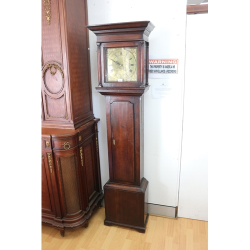 Appraisal: Antique George III oak longcase clock the moulded cornice above