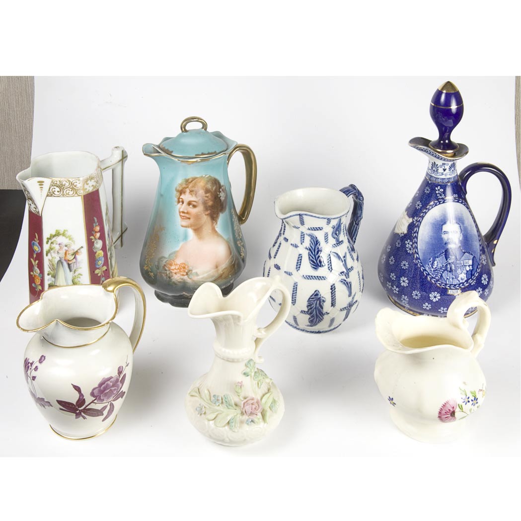 Appraisal: Group of Porcelain Creamers and Milk Jugs Approximately eighteen pieces