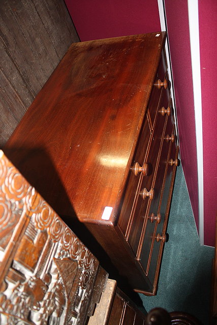 Appraisal: A TH CENTURY MAHOGANY STRAIGHT FRONT CHEST of two short