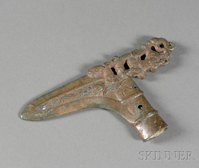 Appraisal: Bronze Dagger Axe China Han period nd century A D