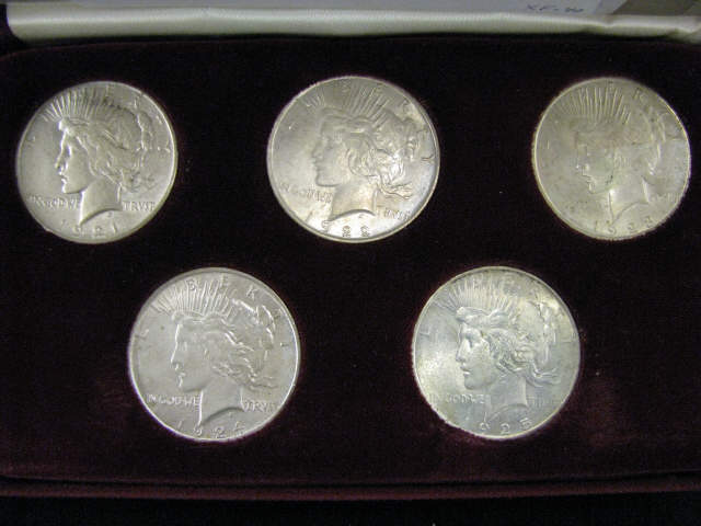 Appraisal: Peace Silver Dollar Pc Set - uncirculated