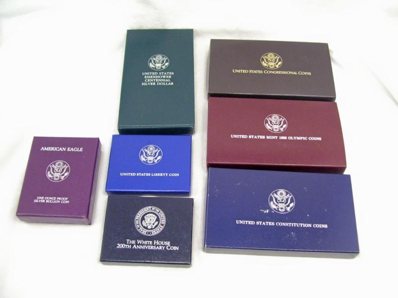 Appraisal: Commemorative Coin Lot Includes Congressional Three Coin Proof Set Mint