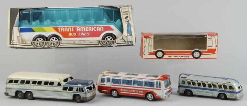 Appraisal: Lot of Toy Busses Description American and Japanese Largest toy