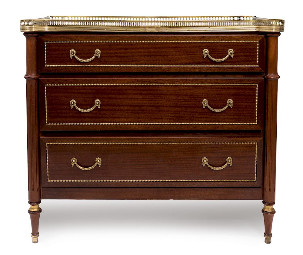 Appraisal: A Louis XVI Style Gilt Metal Mounted Mahogany Commode A