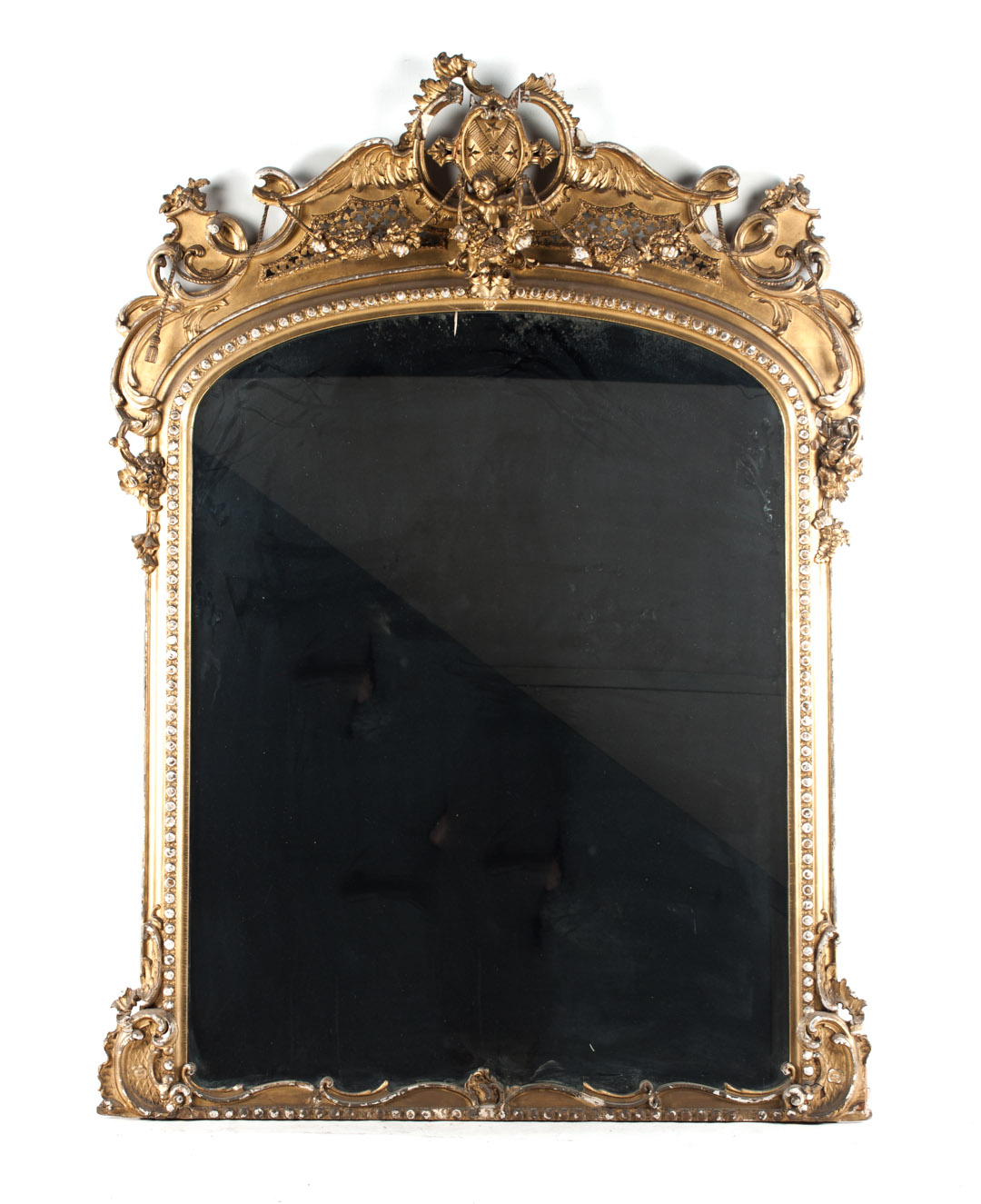 Appraisal: Rococo style giltwood overmantel mirror second half- th century large