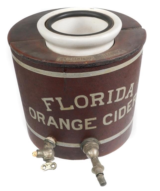 Appraisal: S FLORIDA ORANGE CIDER DISPENSERLate s to early s bottle