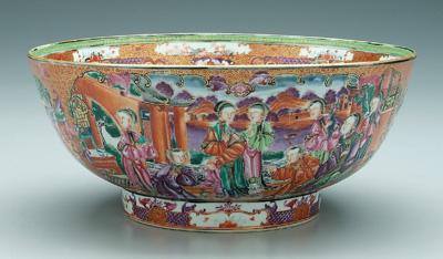 Appraisal: Chinese export Mandarin palette bowl court scenes with landscapes in