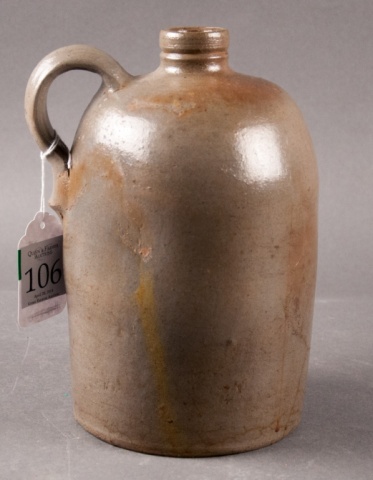 Appraisal: Late th Century American Stoneware Jug Single handle H