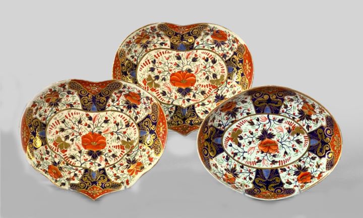 Appraisal: Trio of Crown Derby Old Imari Porcelain Serving Dishes first