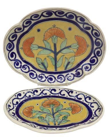 Appraisal: lot of Uriarte Talavera earthenware platters Puebla Mexico mid th