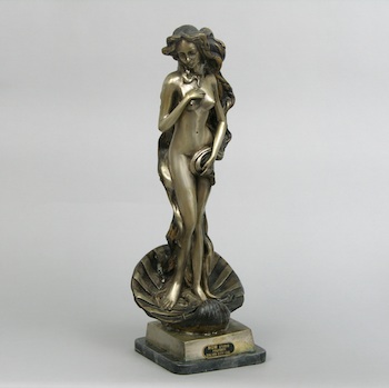 Appraisal: A Silvered Bronze Birth of Venus Statue Original MGM Studio