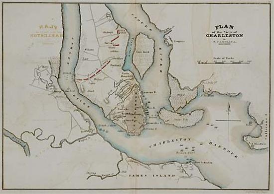 Appraisal: Early map of Charleston James Yeager circa entitled PLAN OF