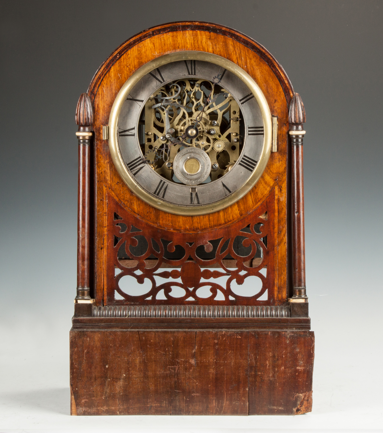 Appraisal: English Bracket Clock with Cylinder Music Box Cylinder marked E