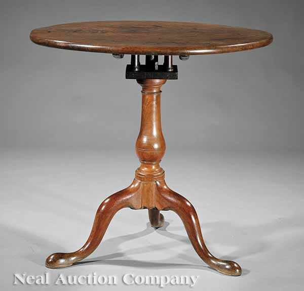 Appraisal: A George III Mahogany Tilt-Top Tea Table late th c