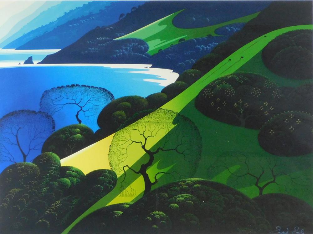 Appraisal: Eyvind Earle American - Above the Sea serigraph on paper