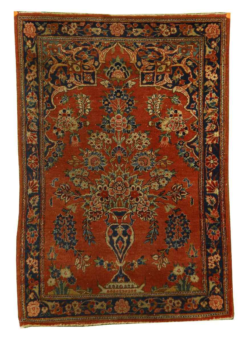 Appraisal: ORIENTAL RUG SAROUK PRAYER ' x ' '' Red field