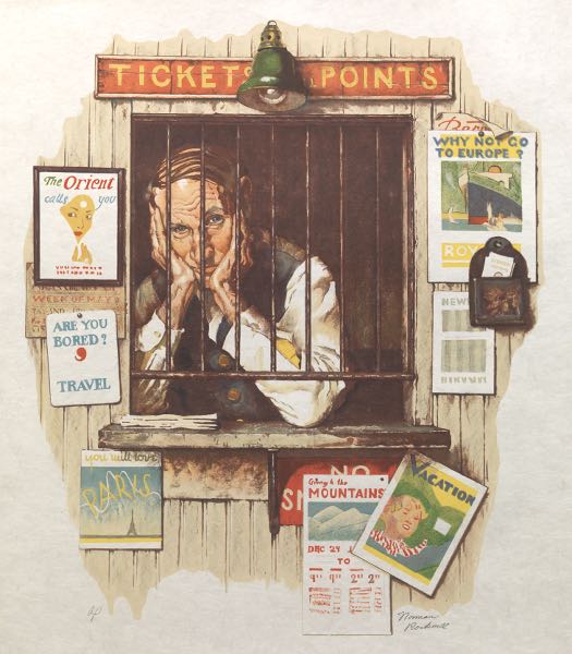 Appraisal: NORMAN ROCKWELL AMERICAN - x Ticket Seller originally created for