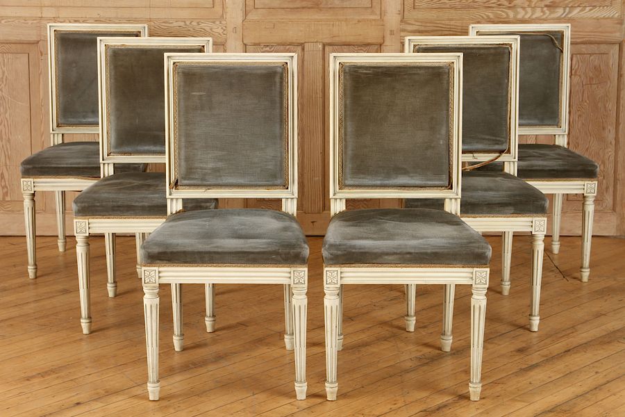 Appraisal: SET LOUIS XVI STYLE CARVED DINING CHAIRS A set of