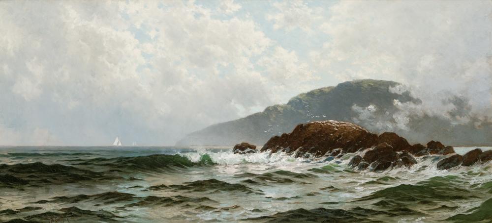 Appraisal: ALFRED THOMPSON BRICHER American - Waves Along a Rocky Coast