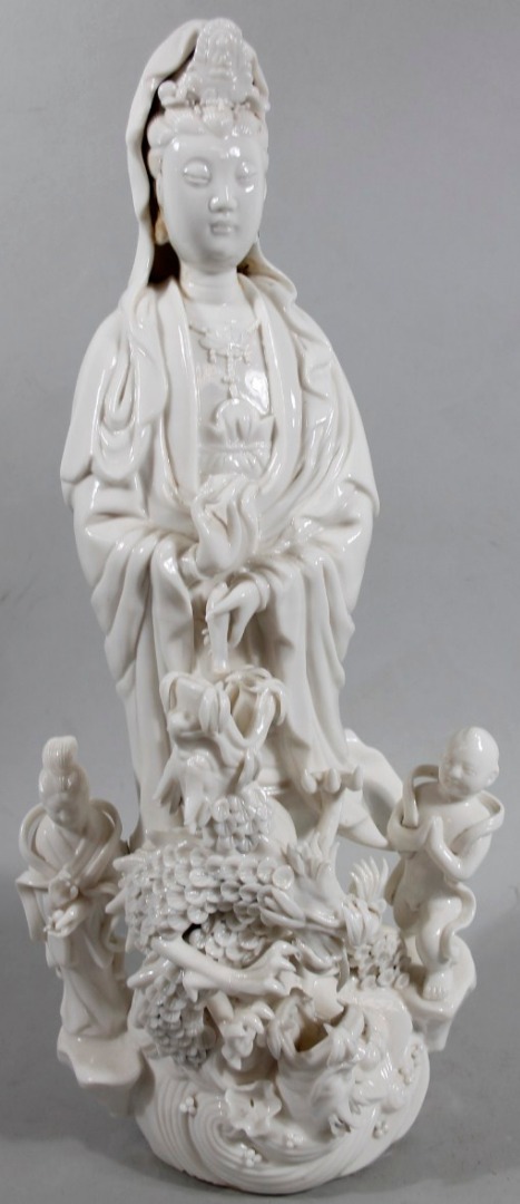 Appraisal: A thC Chinese semi porcelain blanc-de-chine figure of a lady